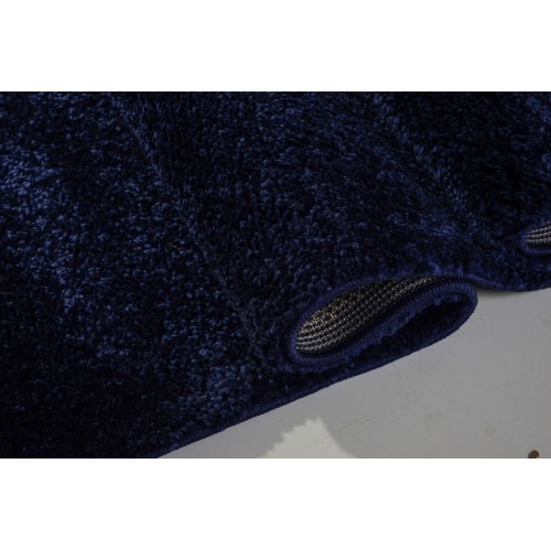 Tapis rectangulaire LA Dole Candy Shaggy 5 pi 2 po x 7 pi - Bleu marine