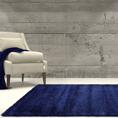 LA DOLE RUGS  La Dole Candy Shaggy 6'5" X 9'5" Rectangle Area Rug - In Navy Blue