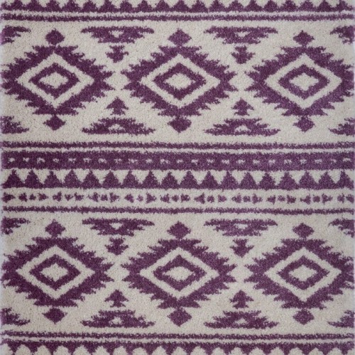 Tapis d'appoint en treillis damas, ivoire baie, 6 pi 5 po x 9 pi 5 po