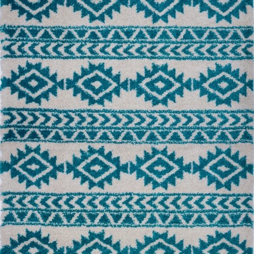 Tapis turquoise American Native Ivory 6 pi 5 po x 9 pi 5 po