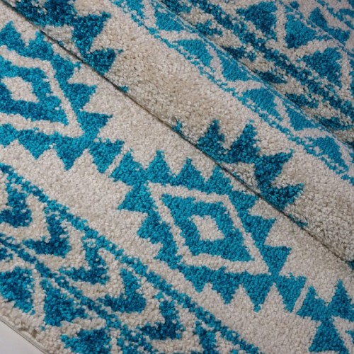 Tapis turquoise American Native Ivory 6 pi 5 po x 9 pi 5 po