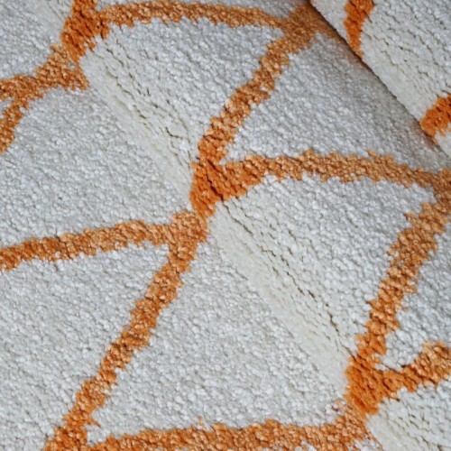 Toronto Trellis Ivory Orange Area Rug 5'2" x 7' 5"