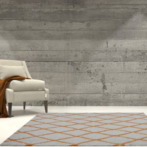 Toronto Trellis Ivory Orange Area Rug 6'5" x 9'5"