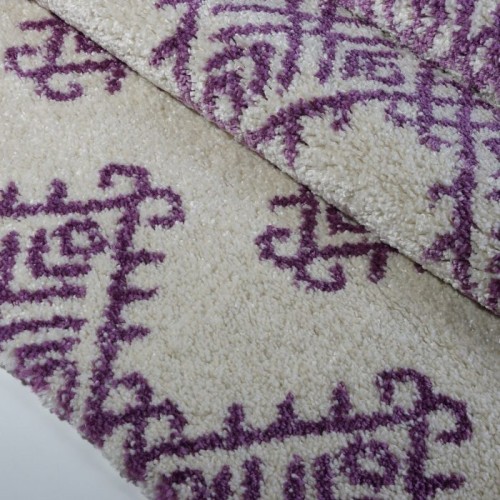 Carpette Oriental Shaggy, ivoire et violet, 5 pi 2 po x 7 pi 5 po