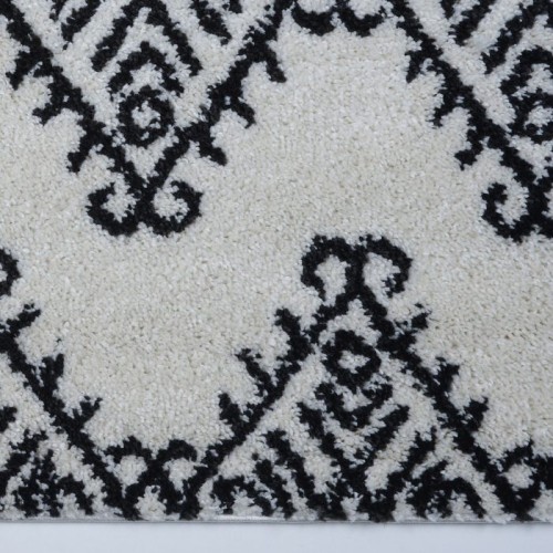 Oriental Shaggy Ivory Dark Gray Area Rug 5'2" x 7' 5"