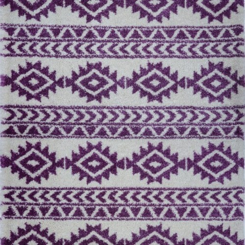 American Native Ivory Purple Area Rug 6'5" x 9'5"