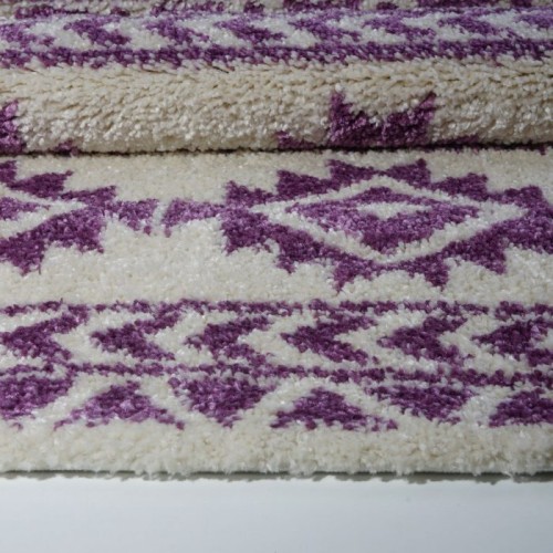 American Native Ivory Purple Area Rug 6'5" x 9'5"