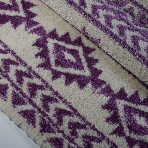 American Native Ivory Purple Area Rug 6'5" x 9'5"