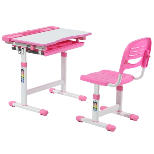 UNITED CANADA  Avicenna Kids Desk & Chair Set | Children Table W/tilt Feature | Study Table And Chair Set In Pink