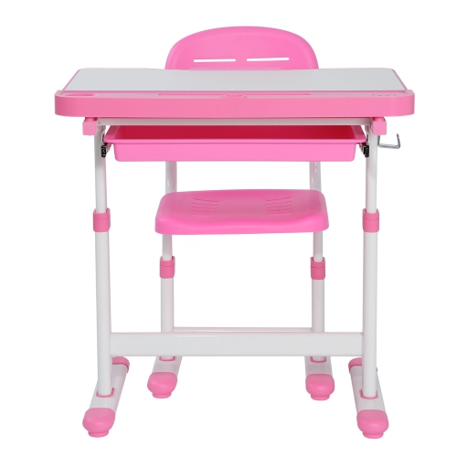 AVICENNA Kids Desk & Chair Set | Children Table w/Tilt feature | Pink Study Table and Chair Set