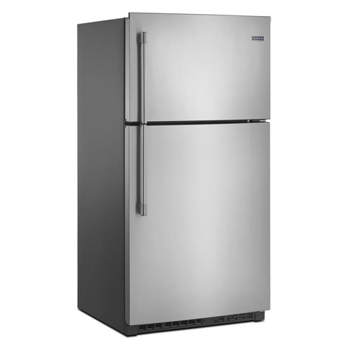 Réfrigérateur à congélateur supérieur 21 pi³ 33 po avec éclairage DEL de Maytag - Inox