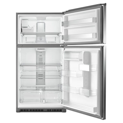 Réfrigérateur à congélateur supérieur 21 pi³ 33 po avec éclairage DEL de Maytag - Inox