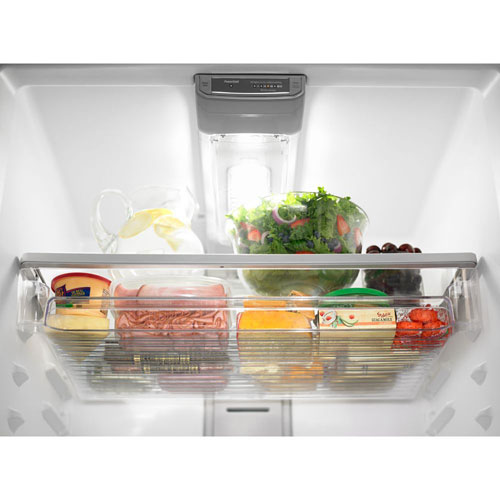 Réfrigérateur à congélateur supérieur 21 pi³ 33 po avec éclairage DEL de Maytag - Inox