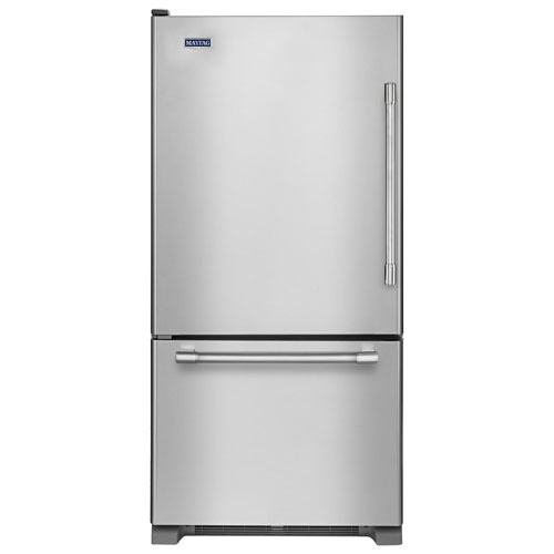 Réfrigérateur à congélateur inférieur avec éclairage DEL 19 pi³ 30 po de Maytag - Inox