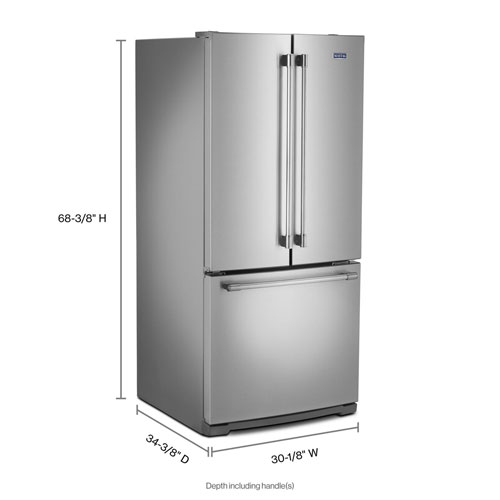 Réfrigérateur deux portes 20 pi³ 30 po avec éclairage DEL de Maytag - Acier inoxydable