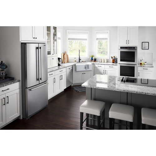 Réfrigérateur deux portes 20 pi³ 30 po avec éclairage DEL de Maytag - Acier inoxydable