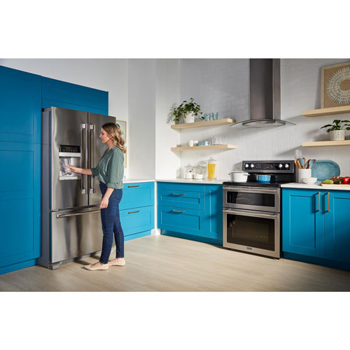 Réfrigérateur deux portes 25 pi³ 36 po avec éclairage DEL de Maytag - Acier inoxydable