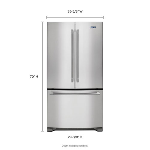 Réfrigérateur à deux portes à profondeur de comptoir 20 pi³ 36 po Maytag - Inox