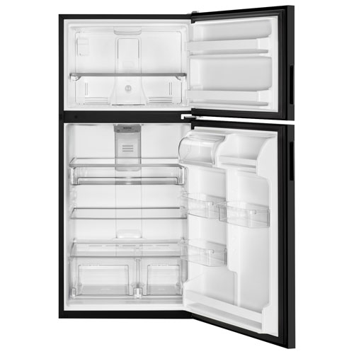 Réfrigérateur à congélateur supérieur 21 pi³ 33 po/éclairage DEL de Maytag - Noir
