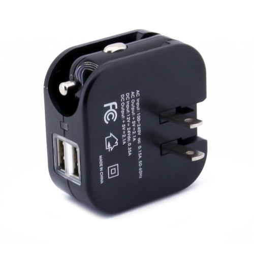 axGear USB Charger for Car DC Cigarette Lighter Power Home Wall AC Adapter Plug 2A