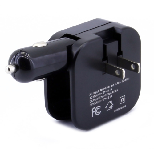 axGear USB Charger for Car DC Cigarette Lighter Power Home Wall AC Adapter Plug 2A