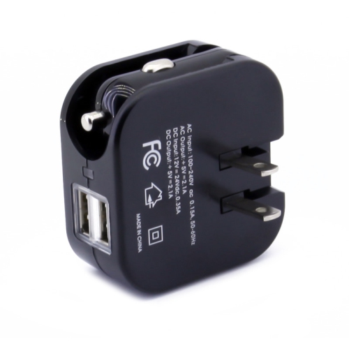 axGear USB Charger for Car DC Cigarette Lighter Power Home Wall AC Adapter Plug 2A