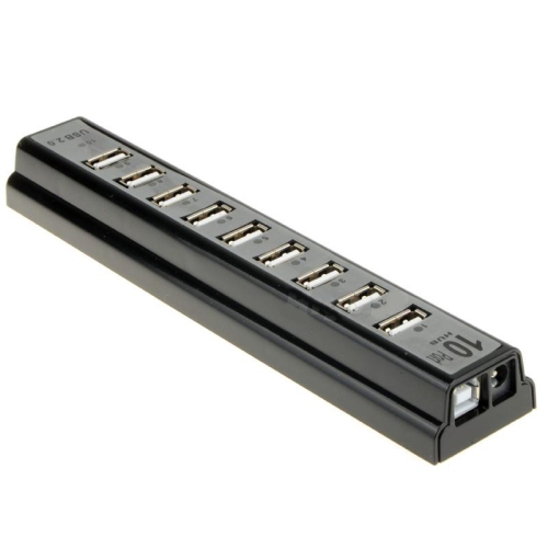 axGear 10 Port USB 2.0 External HUB With Power Adapter For PC MAC Computer