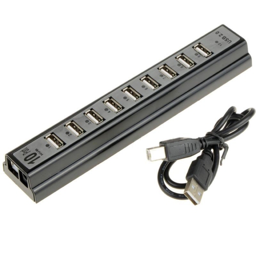 axGear 10 Port USB 2.0 External HUB With Power Adapter For PC MAC Computer