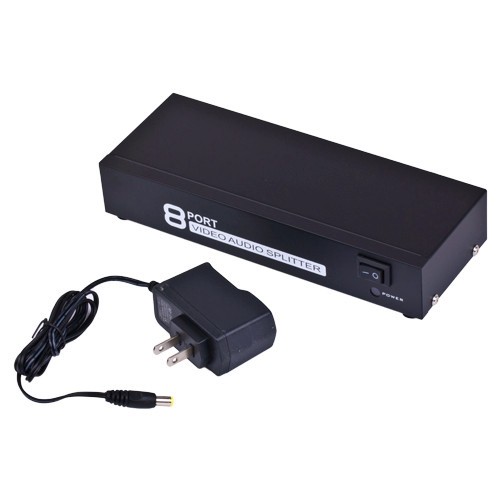 axGear Video Audio 3 RCA Composite AV 8 Ports Selector 8-Way Splitter Box New