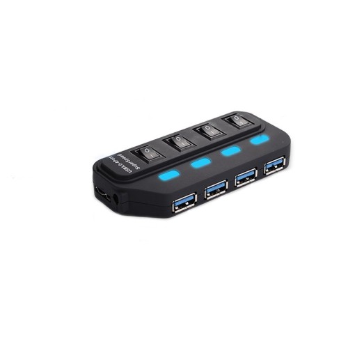 axGear USB 3.0 HUB 4 Port High Speed Data Transfer With Power Adapter