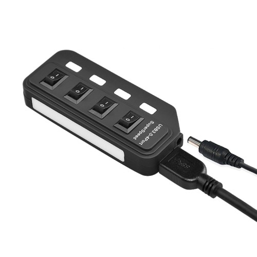 axGear USB 3.0 HUB 4 Port High Speed Data Transfer With Power Adapter