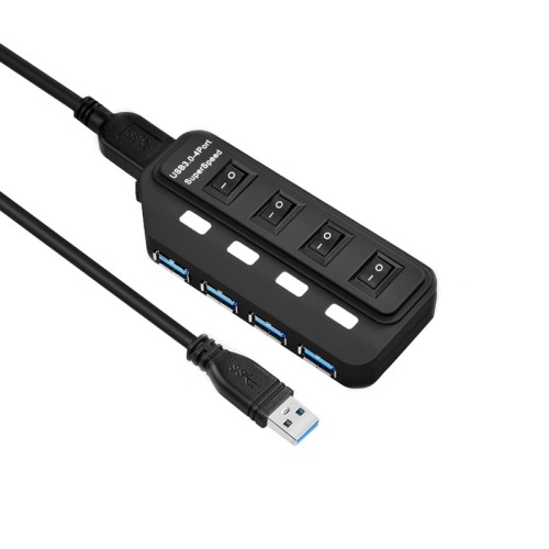axGear USB 3.0 HUB 4 Port High Speed Data Transfer With Power Adapter