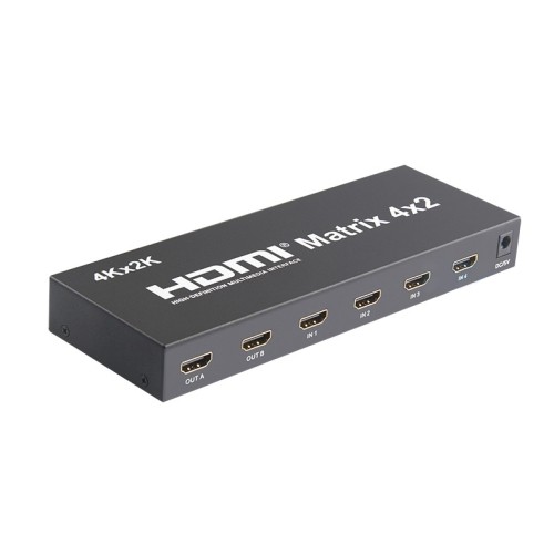 axGear HDMI 4X2 3D True Matrix Switch Splitter 4 In 2 Out HD Display Selector W/ Remote 4K