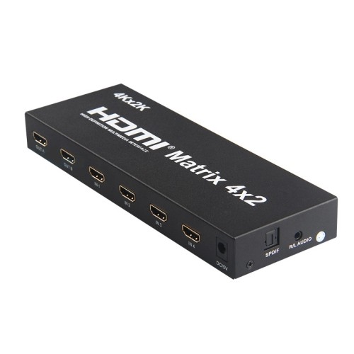 axGear HDMI 4X2 3D True Matrix Switch Splitter 4 In 2 Out HD Display Selector W/ Remote 4K
