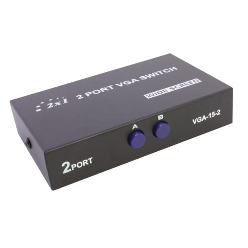 axGear VGA Switch 2 Port SVGA Monitor Sharing Box 2 In 1 Out LCD Selector