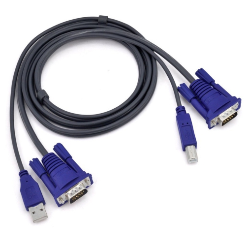 axGear USB 2.0 KVM Switch 4 Port W 4 Set Cable For Mouse Keyboard Monitor Sharing