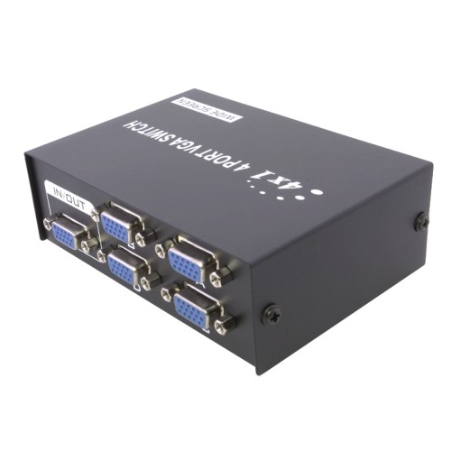 axGear VGA Switch 4 Port SVGA Monitor Sharing Box 4 In 1 Out LCD Selector