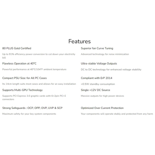 Cougar GX-S550 Compact Power Supply - 80 PLUS Gold