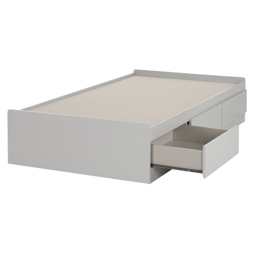 SOUTH SHORE  Cookie Modern Kids Bed With Storagetwinsoft Grey - Twin (Single) - Gray; Soft Grey