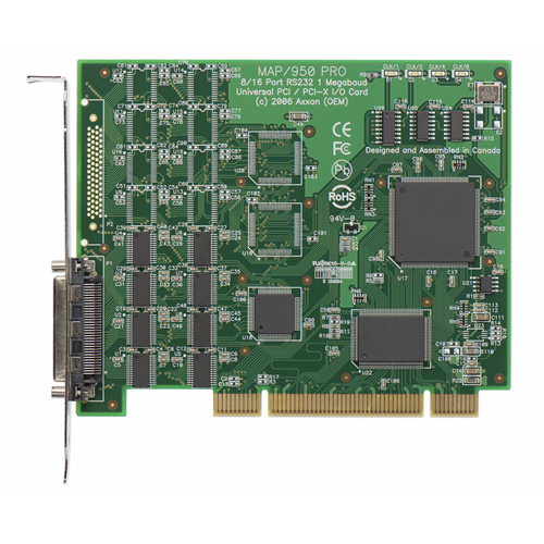 Axxon 16 Port RS232 PCI Express Controller Card 16-Port Low-Profile Serial Card - RS232 - PCI Express - TAA