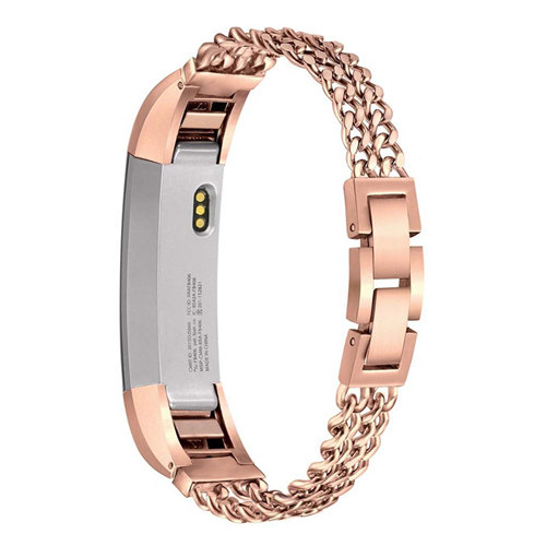 StrapsCo Chain Link Bracelet Band Strap for Fitbit Alta & HR in Rose Gold