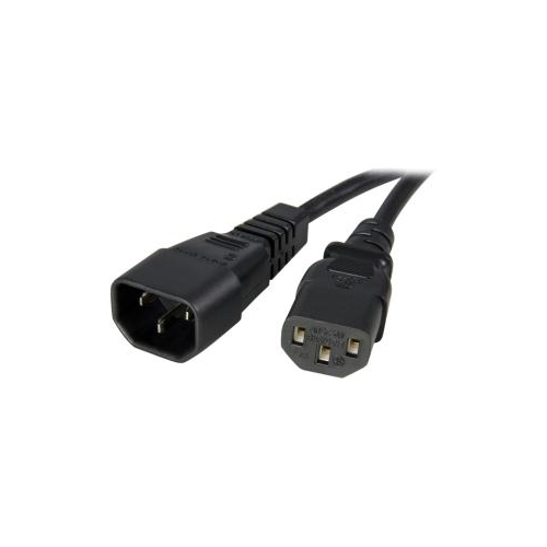 STARTECH EXTEND POWER CONNECTION FROM YOUR SERVER TO A PDU BY UP TO 3FT C14 TO C13POWER CORD COMPUTER POWER EXTENSION CO