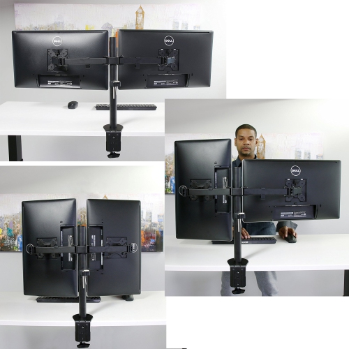 Boost Industries Universal DM-EX20ii Dual Arm Monitor Desktop Mount for Screens 13"- 32"