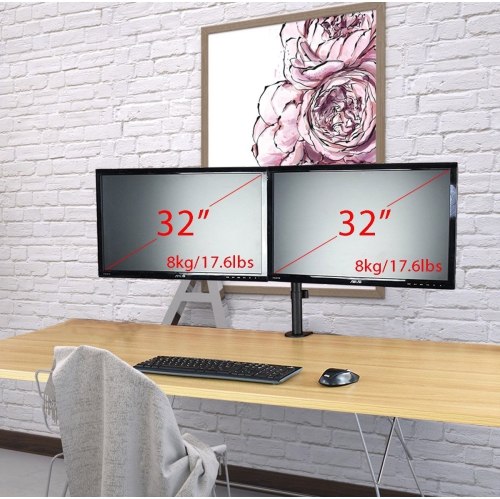 Boost Industries Universal DM-EX20ii Dual Arm Monitor Desktop Mount for Screens 13"- 32"