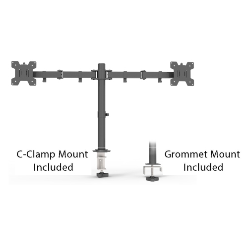 Boost Industries Universal DM-EX20ii Dual Arm Monitor Desktop Mount for Screens 13"- 32"