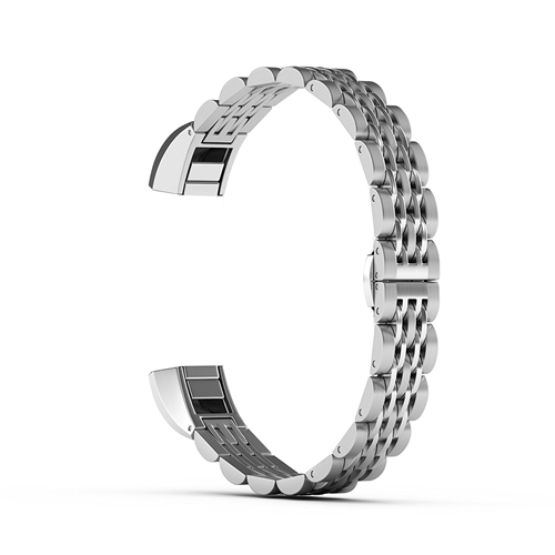 StrapsCo President Replacment Bracelet Band Strap for Fitbit Alta & HR in Silver
