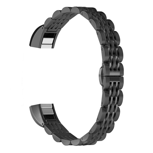 StrapsCo President Replacment Bracelet Band Strap for Fitbit Alta & HR in Black