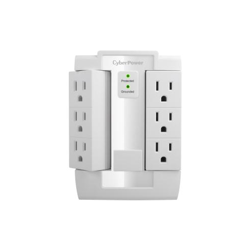 CYBERPOWER CSB600WS 900 JOULES ESSENTIAL WALL TAP WITH 6-OUTLET SURGE SUPPRESSOR