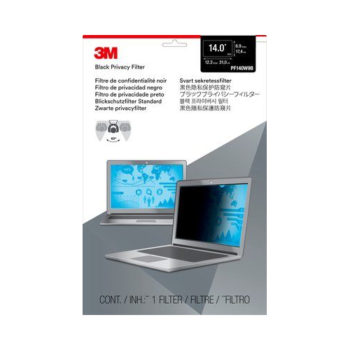 3M Privacy Filter for 14" Widescreen Laptop - Black -