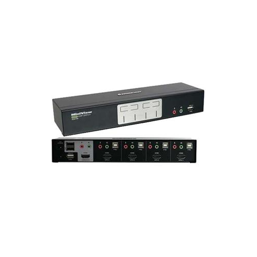 IOGEAR 4-PORT HDMI MULTIMEDIA KVM SWITCH WITH AUDIO, USB 2.0 HUB AND HDMI KVM CABLES GCS1794